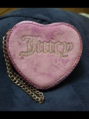 Juicy Couture Pink Velvet Heart-Shaped Wallet/Wristlet